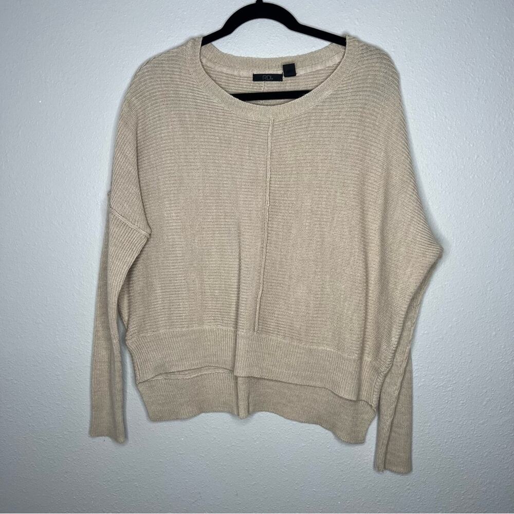 RDI Ribbed Oatmeal Cream Knit Sweater Women's size M